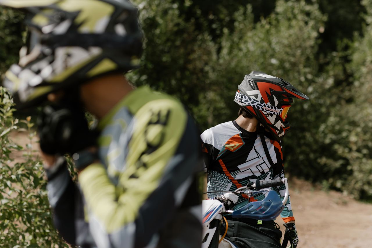 Aftercare & Support Riders in protective equipment on the road